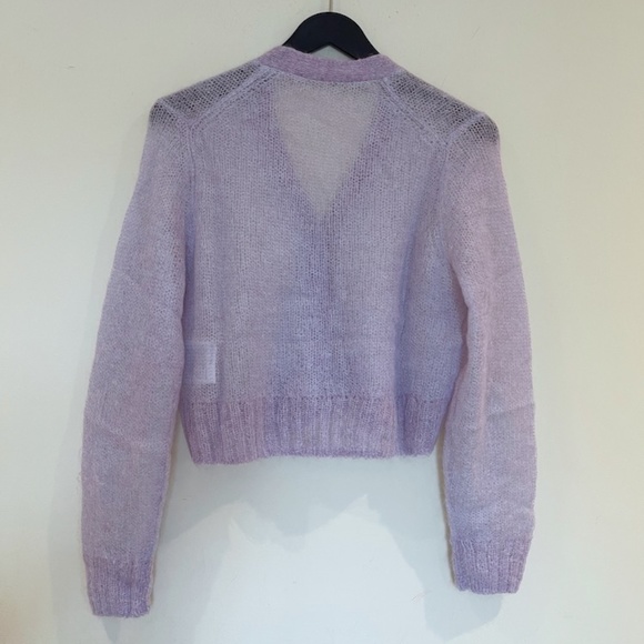 ACNE STUDIOS Purple Cropped Cardigan Sz M - Picture 14 of 16